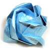 half-bloom Kawaski paper origami rose flower image