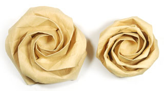 Fullest-bloom new Kawasaki paper origami rose flower image