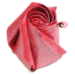 25th picture of Five-petals spiral origami rose paper flower