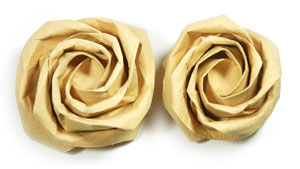 Fuller-bloom new Kawasaki paper origami rose flower image