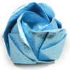 budding Kawasaki paper origami rose flower image