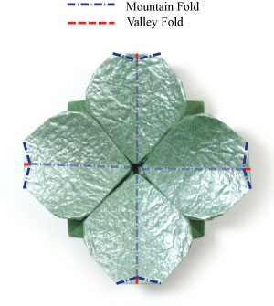 22th picture of four-leaf origami clover wisth a flat base